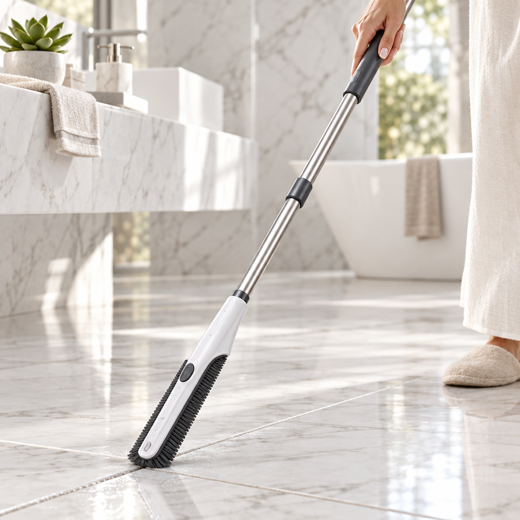 FlexReach Pro 2-in-1 Telescopic Gap Cleaning Brush — Professional Stainless Steel Extendable Handle with Detachable Hard Bristle Head for Deep Cleaning Grout, Window Tracks, Kitchen Stove Gaps & Bathroom Dead Corners