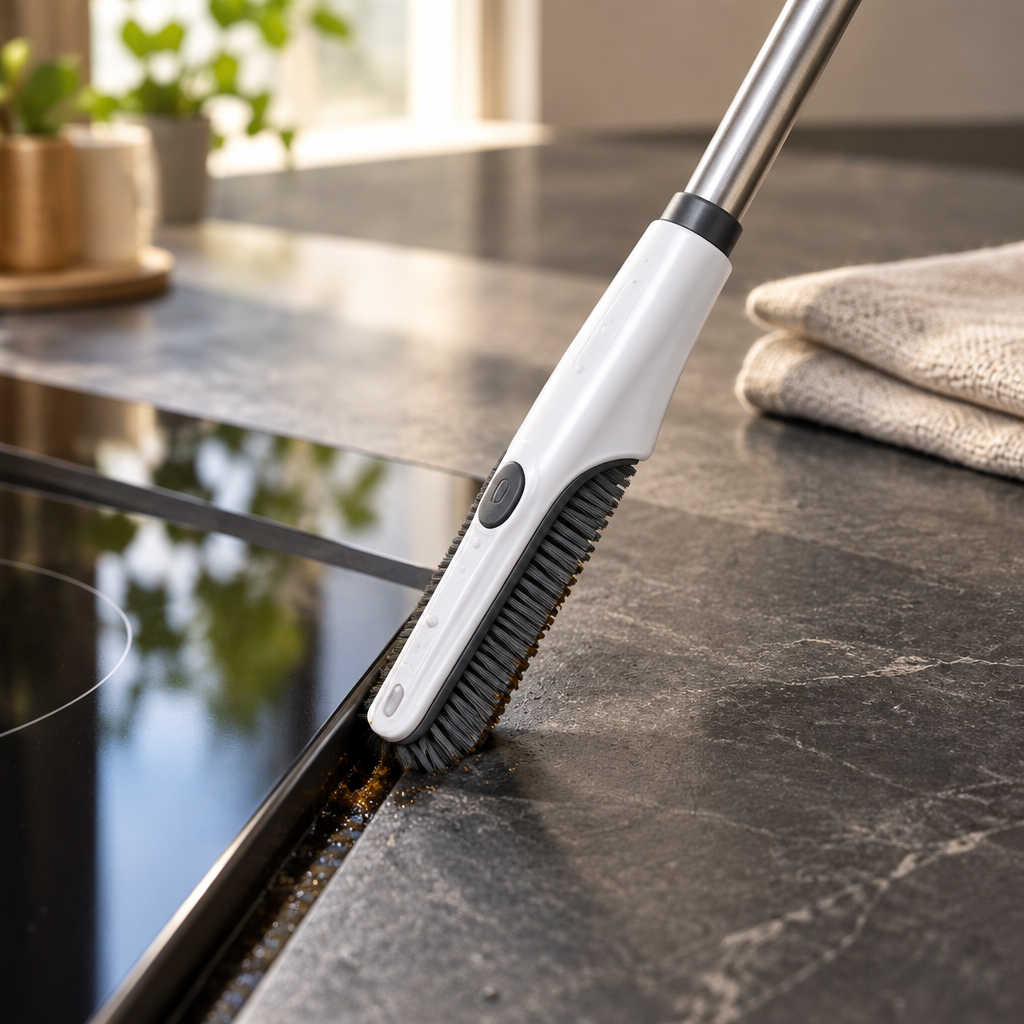 FlexReach Pro 2-in-1 Telescopic Gap Cleaning Brush — Professional Stainless Steel Extendable Handle with Detachable Hard Bristle Head for Deep Cleaning Grout, Window Tracks, Kitchen Stove Gaps & Bathroom Dead Corners
