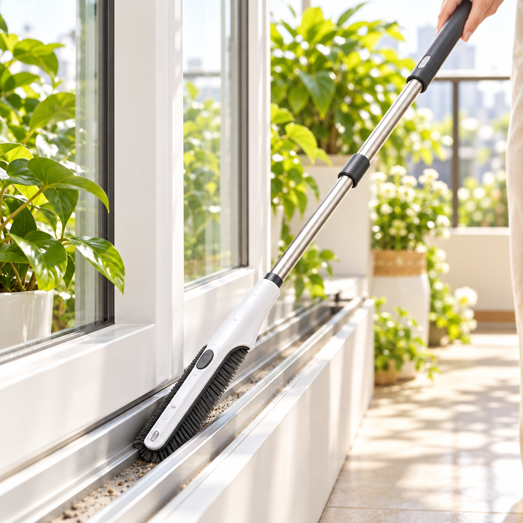 FlexReach Pro 2-in-1 Telescopic Gap Cleaning Brush — Professional Stainless Steel Extendable Handle with Detachable Hard Bristle Head for Deep Cleaning Grout, Window Tracks, Kitchen Stove Gaps & Bathroom Dead Corners