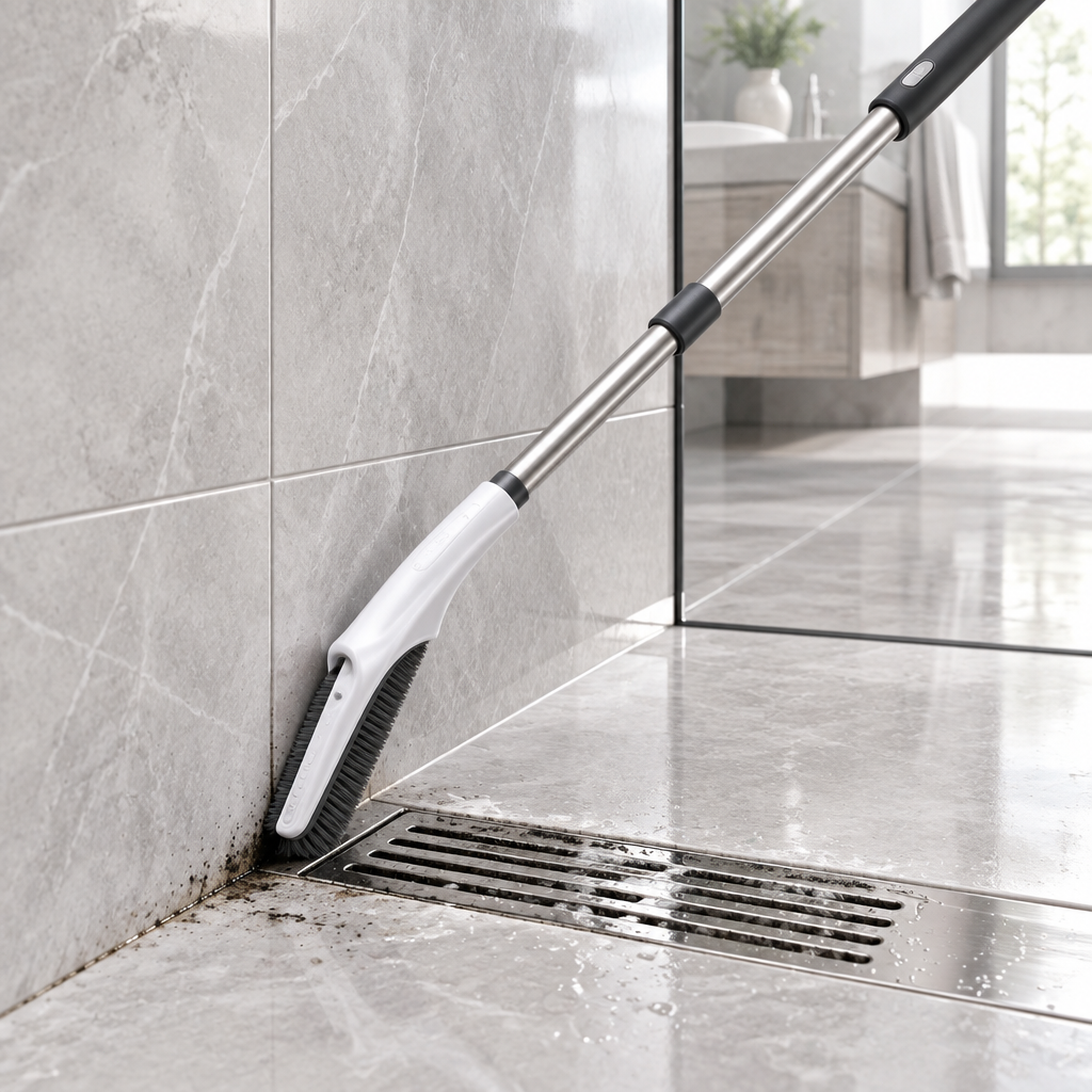 FlexReach Pro 2-in-1 Telescopic Gap Cleaning Brush — Professional Stainless Steel Extendable Handle with Detachable Hard Bristle Head for Deep Cleaning Grout, Window Tracks, Kitchen Stove Gaps & Bathroom Dead Corners